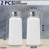 2 PCS Push Down Pump Dispenser for Cleanser Toner Nail Polish Remover Pump Lip Eye Makeup Remover Bottle 250 ml