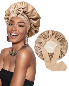 Satin Bonnet Silk Bonnet Hair Bonnet for Sleeping (Color: gold)